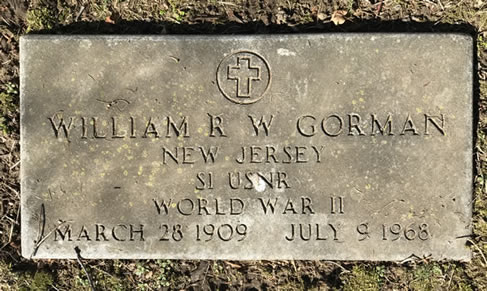 William R.W Gorman Grave Marker